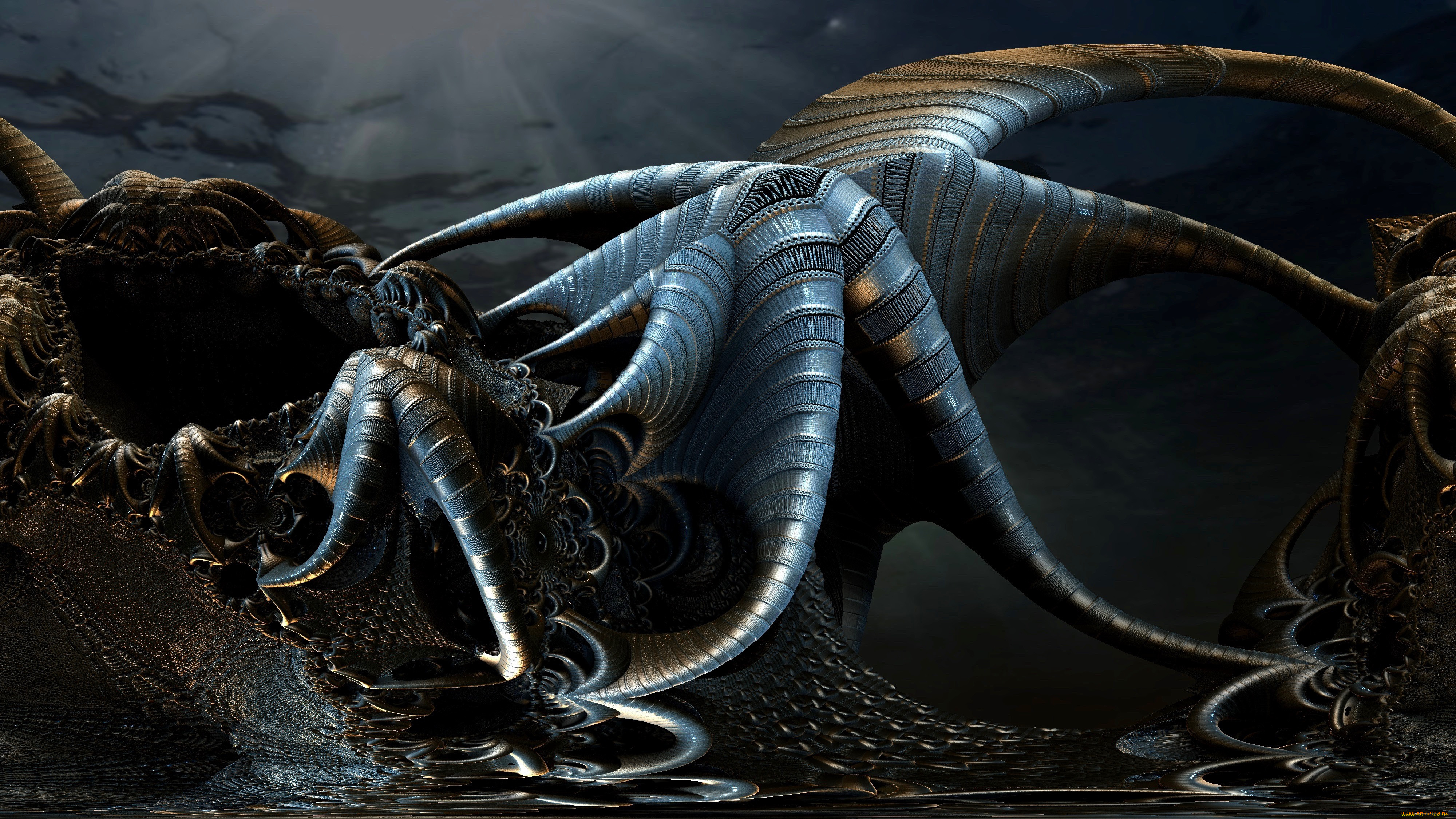 3 ,  , abstract, fractal, , , 3d, art, giant, octopus, , 